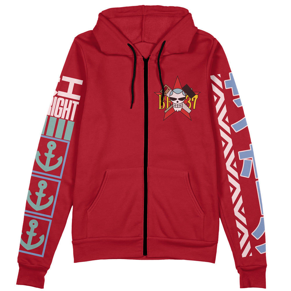 Franky One Piece Streetwear Zip Hoodie Jacket