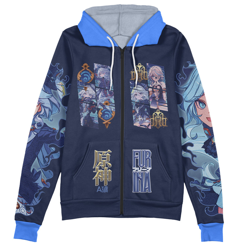 Furina Genshin Impact Streetwear Zip Hoodie Jacket