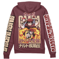 Gaara Shippuden Streetwear Zip Hoodie Jacket