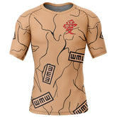 Gaara Gourd Naruto Short Sleeve Rash Guard Compression Shirt