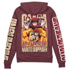 Gaara Naruto Shippuden" Streetwear Zip Hoodie Jacket