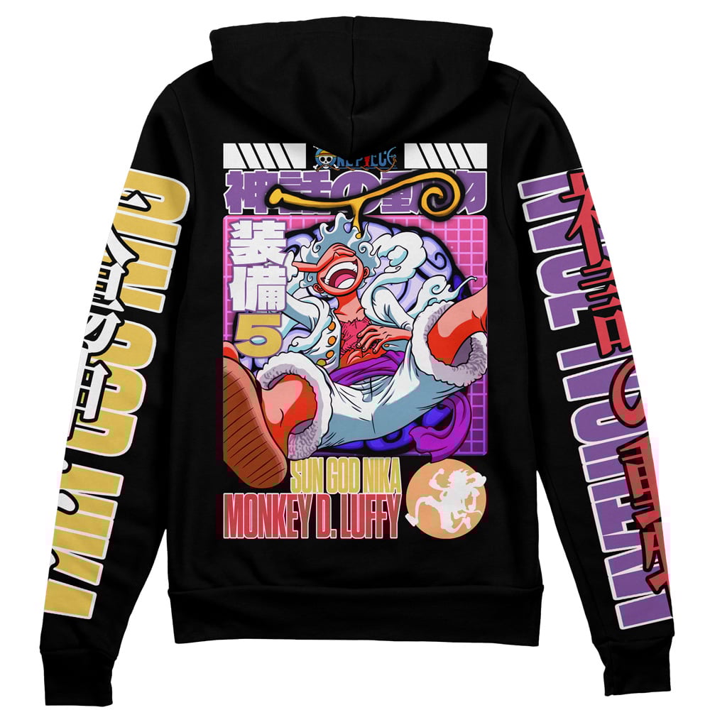 Gear 5th Luffy V3 One Piece" Streetwear Zip Hoodie Jacket