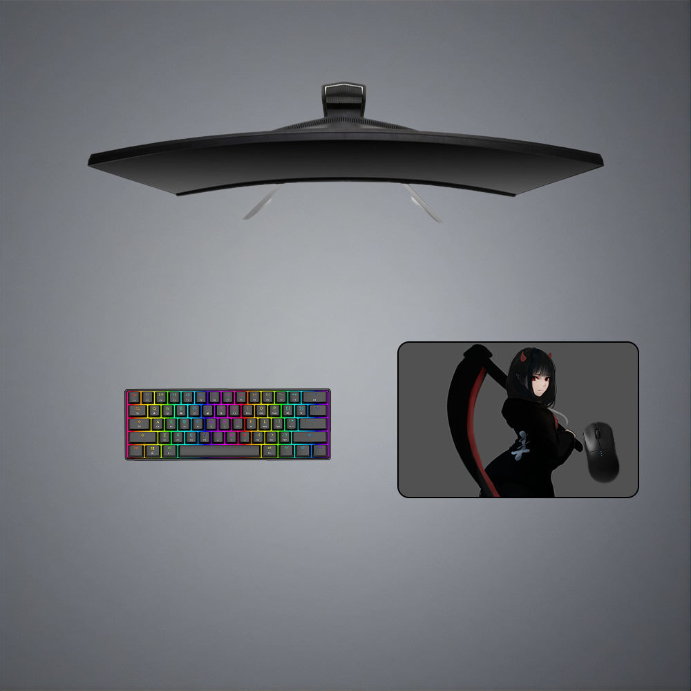 Girl with Scythe Design M-XXL Size Gaming Mouse Pad, Computer Desk Mat