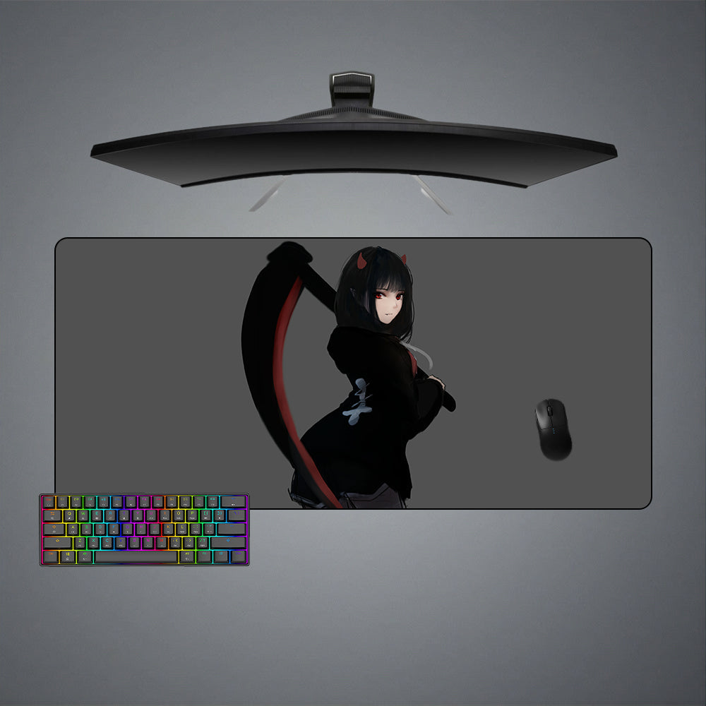 Girl with Scythe Size Gaming Mouse Pad,