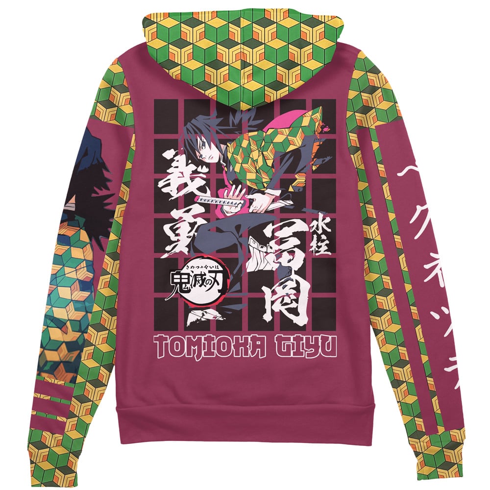 Giyu Tomioka Demon Slayer" Streetwear Zip Hoodie Jacket