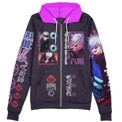 Satoru Gojo V3 Jujutsu Kaisen Streetwear Zip Hoodie Jacket