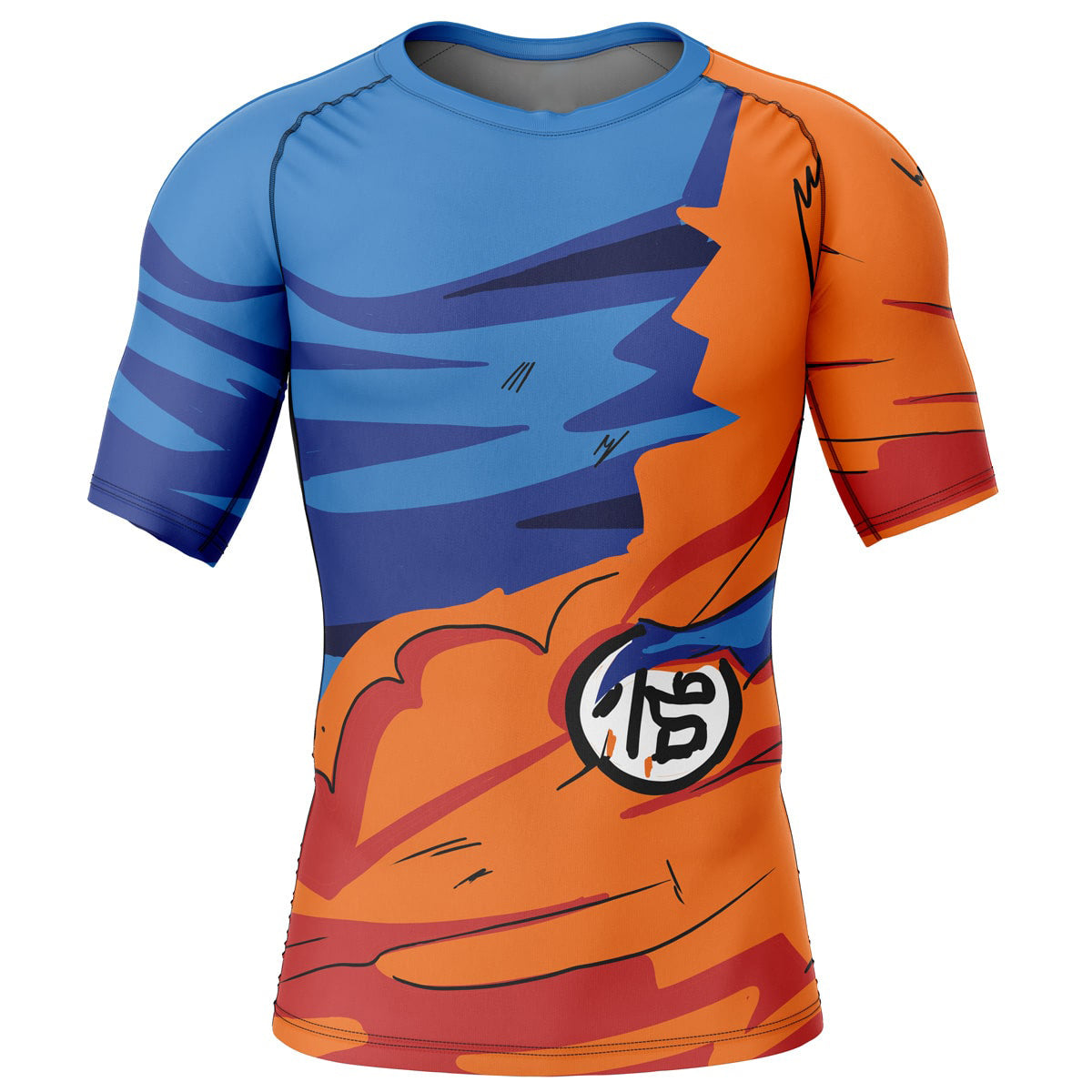 Goku Torn Gi Dragon Ball Short Sleeve Rash Guard Compression Shirt