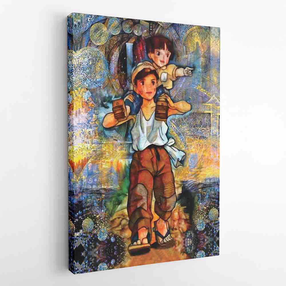 Grave of the Fireflies Studio Ghibli Canvas Print Wall Art - Nysekai