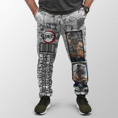 Hashibira Inosuke Manga Collage Demon Slayer Streetwear Sweatpants