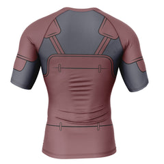 Hashirama Senju Naruto Short Sleeve Rash Guard Compression Shirt