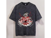 Nysekai "Eren Yeager Attack Titans Power" Attack on Titan Vintage Washed Oversized T-Shirt V10