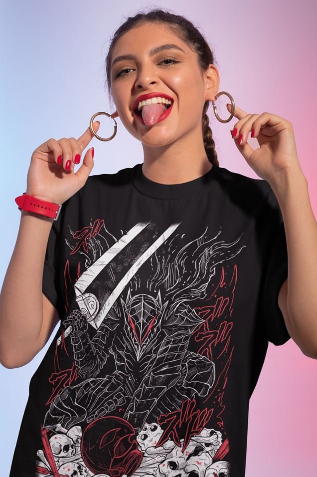 Anime Vintage Special Unisex T-shirt, Anime Manga Shirt, Anime Shirt, Black Swordsman, Skull Knight, Graphic Anime Tee, Manga Shirt, Japan