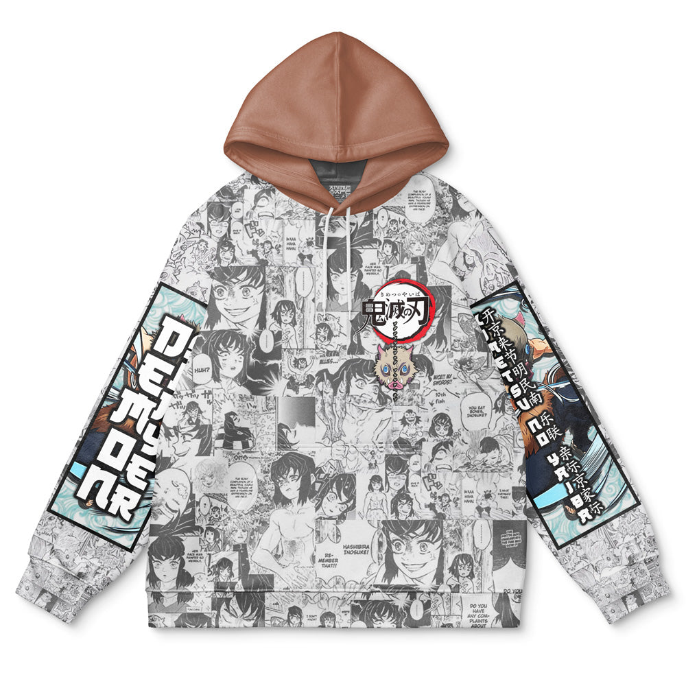 Hashibira Inosuke Manga Collage Demon Slayer Streetwear Hoodie