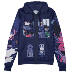 Isagi Yoichi V2 Blue Lock Streetwear Zip Hoodie Jacket