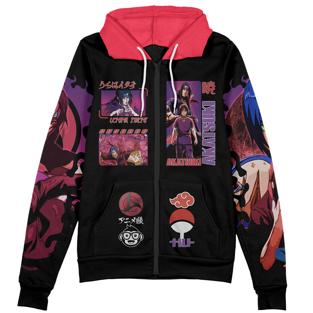 Uchiha Itachi V4 Shippuden Streetwear Zip Hoodie Jacket