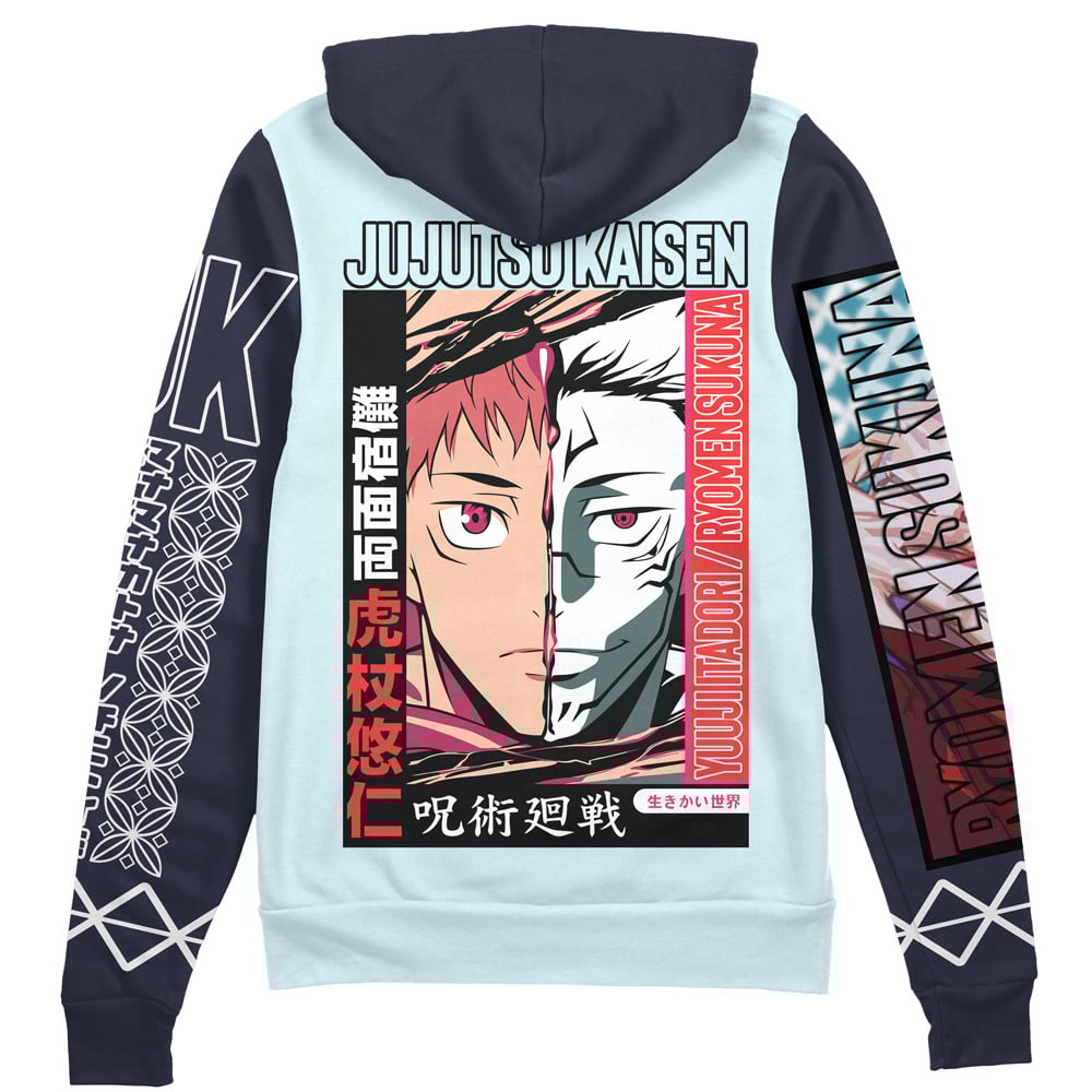 Itadori x Sukuna Jujutsu Kaisen" Streetwear Zip Hoodie Jacket