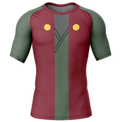 Jiraiya Uniform Naruto Short Sleeve Rash Guard Compression Shirt