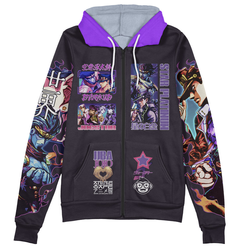 Jotaro Kujo V2 Jojo’s Bizarre Adventure Streetwear Zip Hoodie Jacket