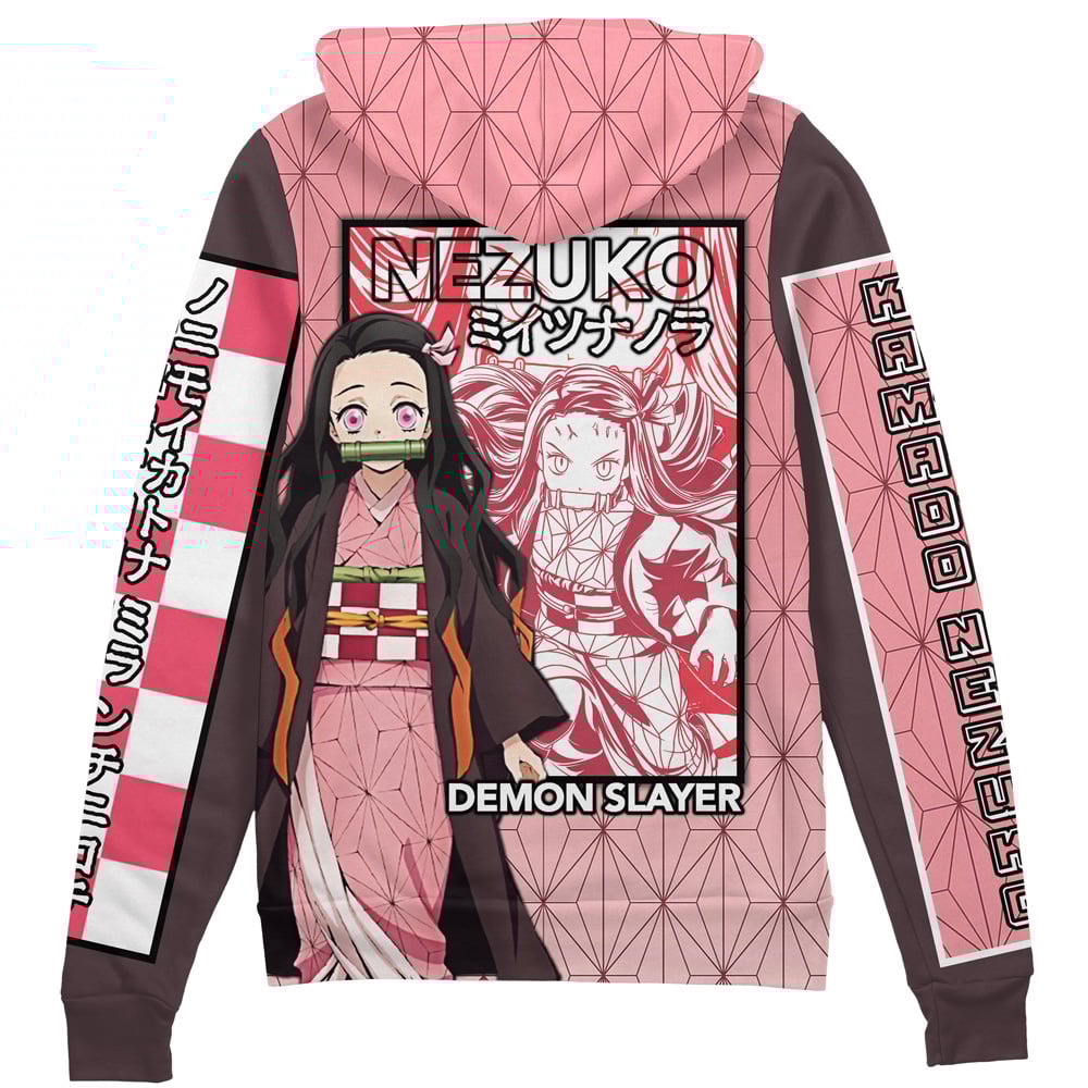 Kamado Nezuko Haori Demon Slayer" Streetwear Zip Hoodie Jacket