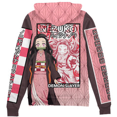 Kamado Nezuko Haori Demon Slayer" Streetwear Zip Hoodie Jacket