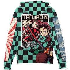 Kamado Tanjiro Haori Demon Slayer Streetwear Zip Hoodie Jacket
