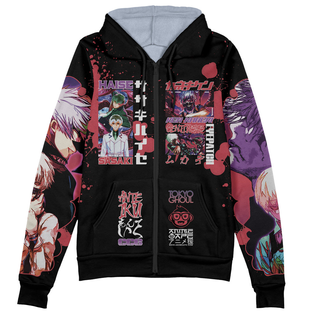 Kaneki Ken V2 Tokyo Ghoul Streetwear Zip Hoodie Jacket