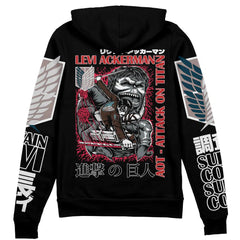 Levi Ackerman x Beast Titan Attack on Titan" Streetwear Zip Hoodie Jacket