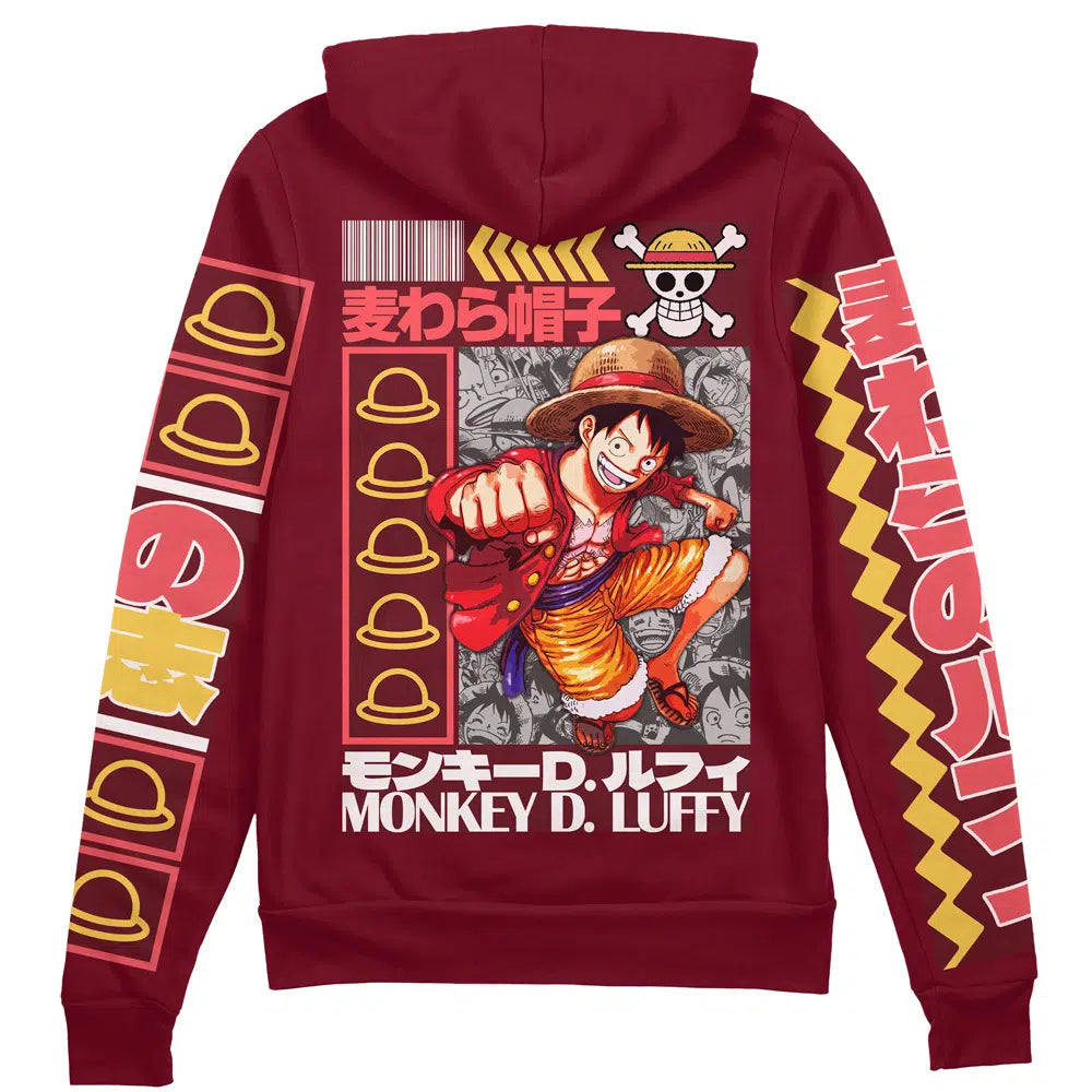 Monkey D. Luffy V2 One Piece" Streetwear Zip Hoodie Jacket