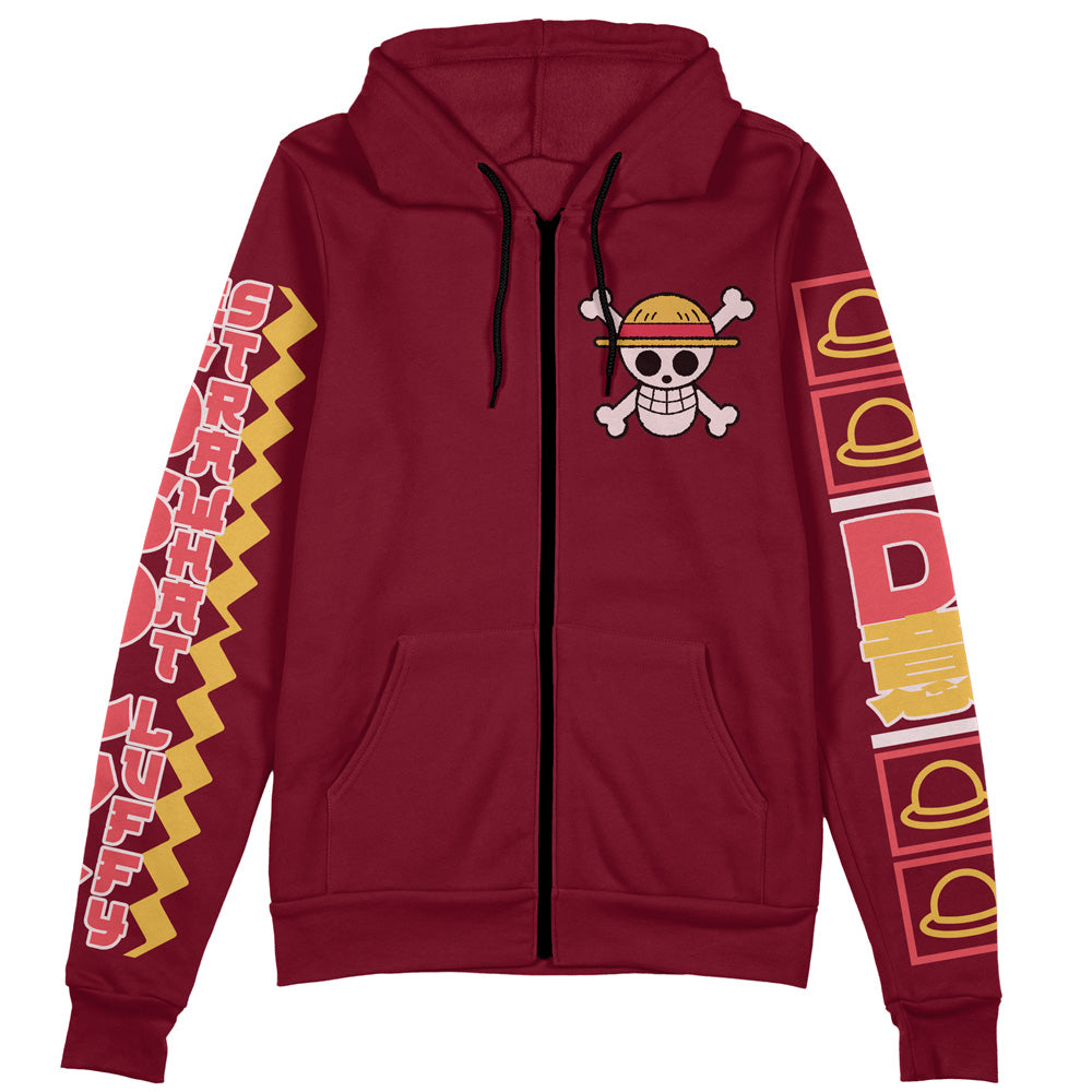 Monkey D. Luffy V2 One Piece Streetwear Zip Hoodie Jacket