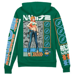 Nami One Piece" Streetwear Zip Hoodie Jacket