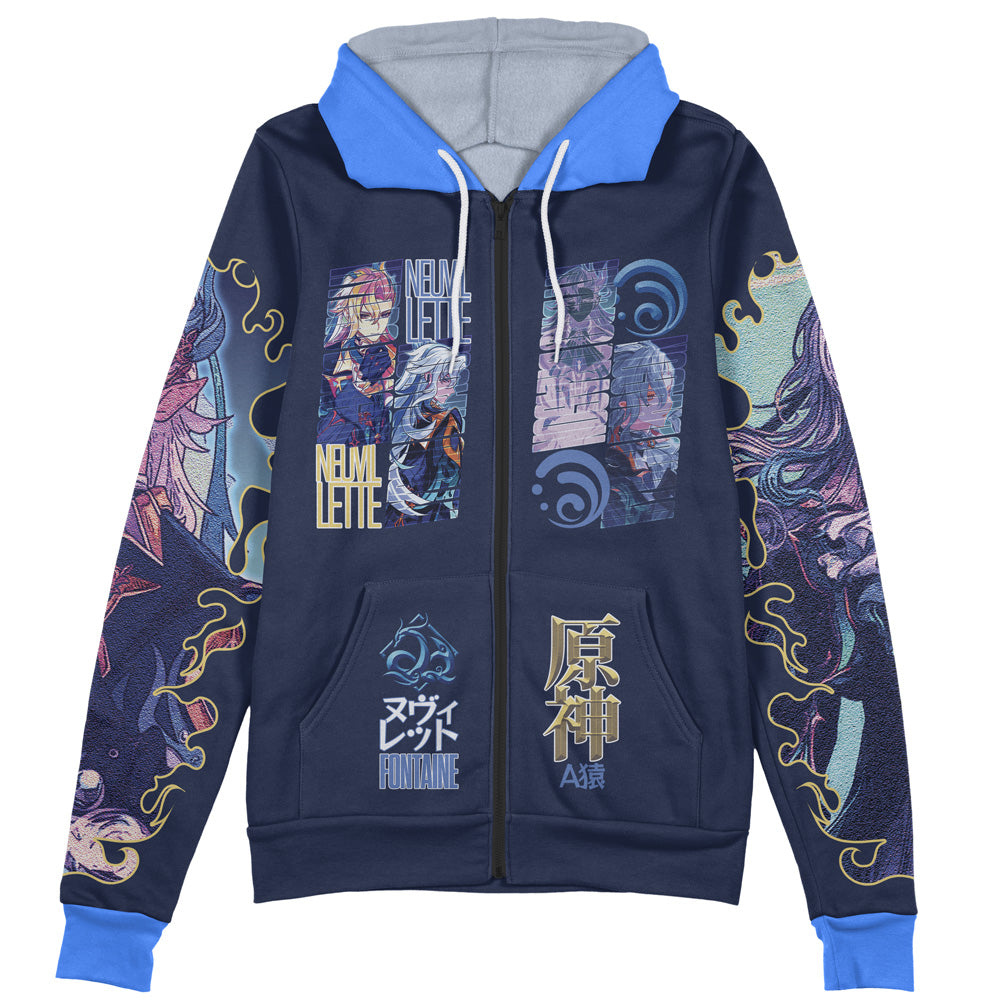 Neuvillette Genshin Impact Streetwear Zip Hoodie Jacket