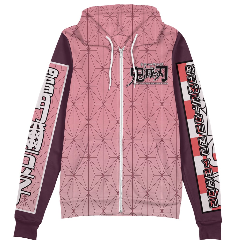Kamado Nezuko Haori Demon Slayer Streetwear Zip Hoodie Jacket