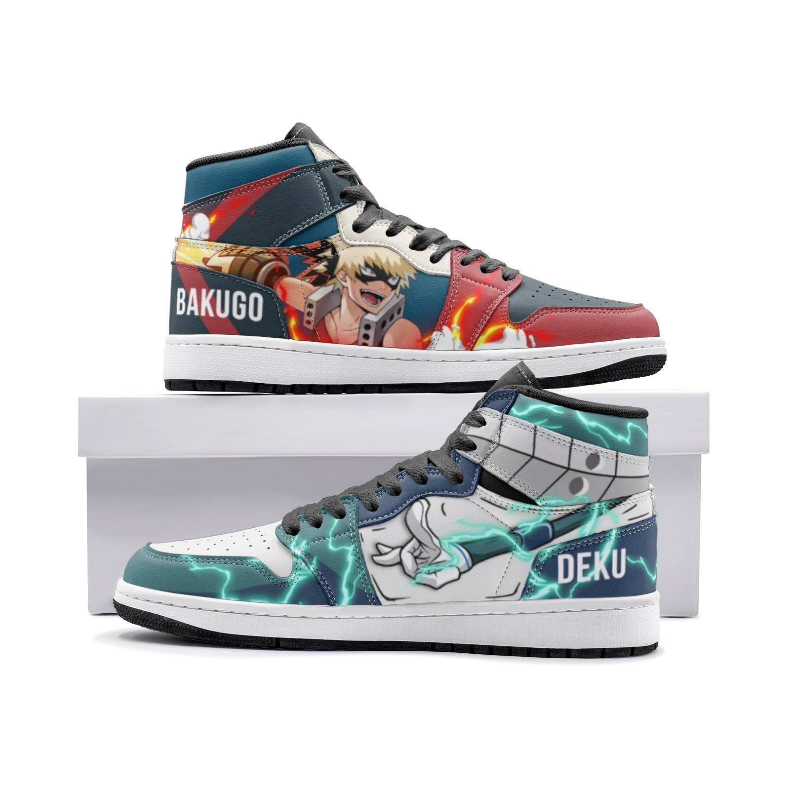 Deku and Bakugo My Hero Academia V2 Mid 1" Basketball Shoes