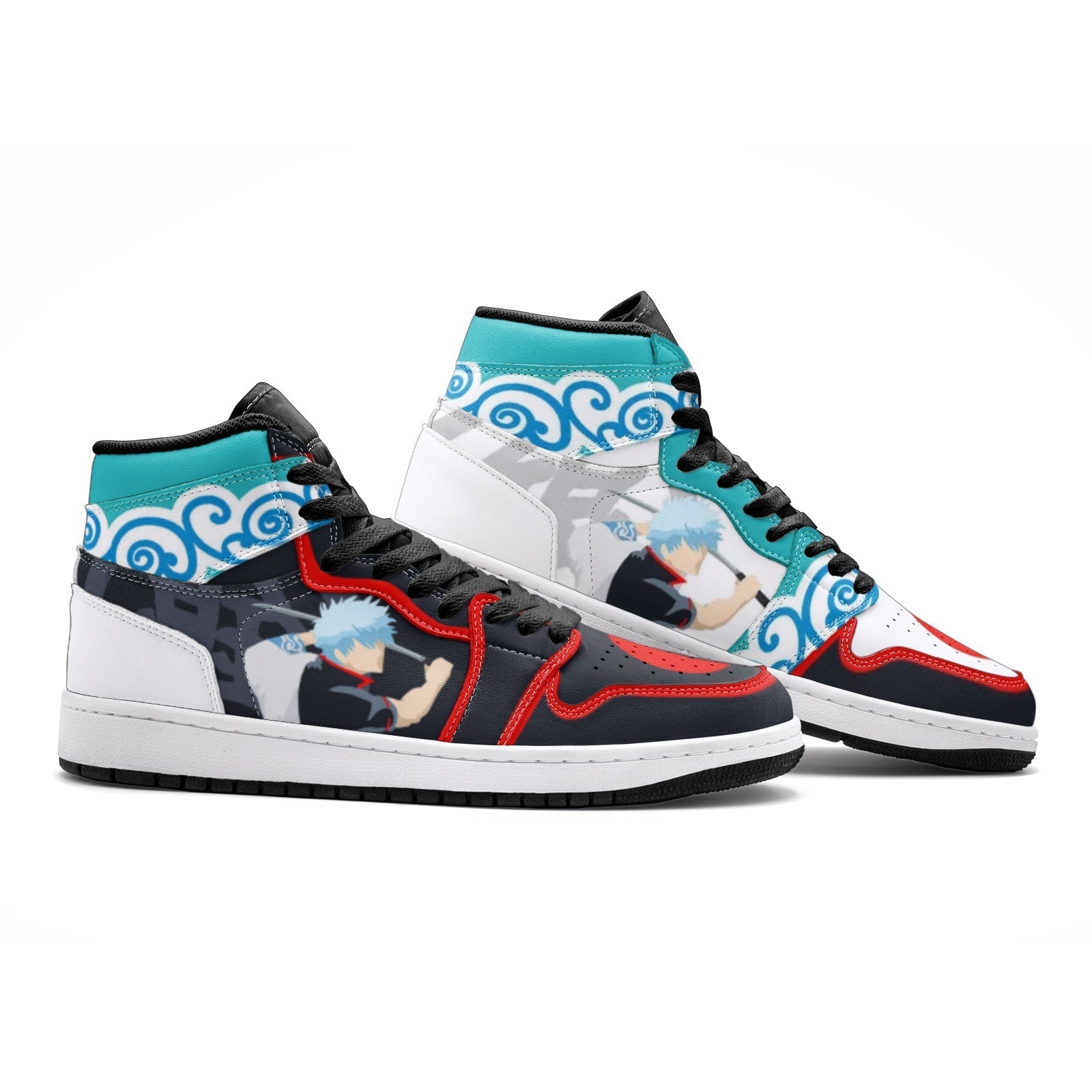 Gintoki Kimono Pattern Gintama Mid 1 Basketball Shoes