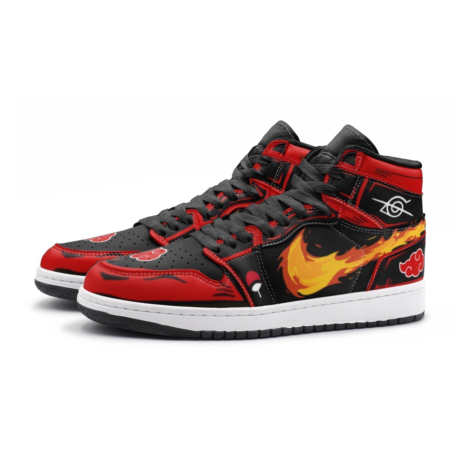 Itachi Clan Fireball Red Cloud Ninja Mid 1 Basketball Shoes
