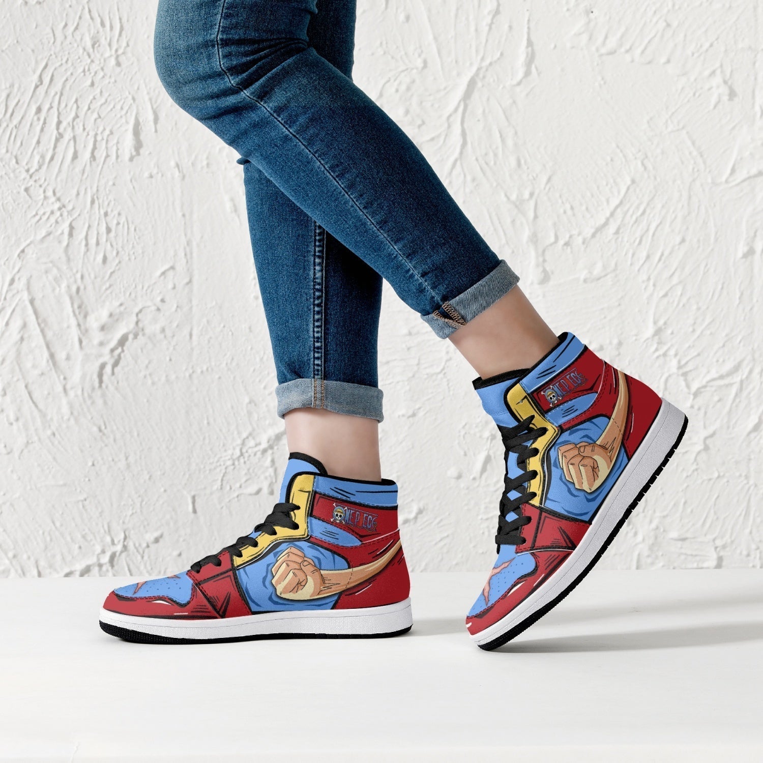 Monkey D. Luffy Fist One Piece Mid 1 Basketball Shoes