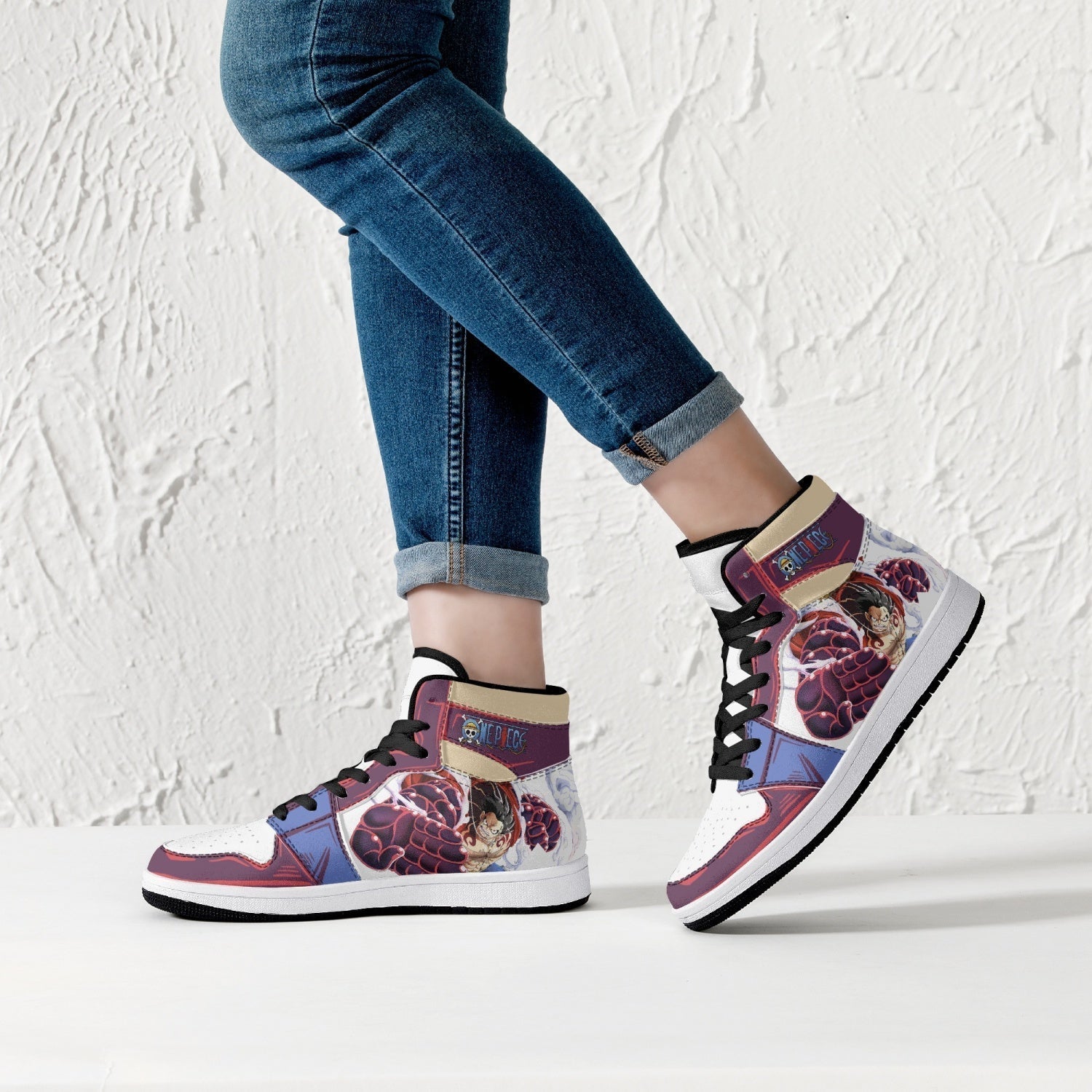 Monkey God Luffy One Piece Mid 1 Basketball Shoes