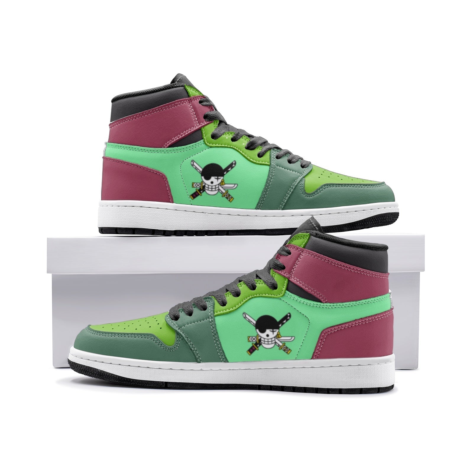 Roronoa Zoro One Piece Mid 1" Basketball Shoes