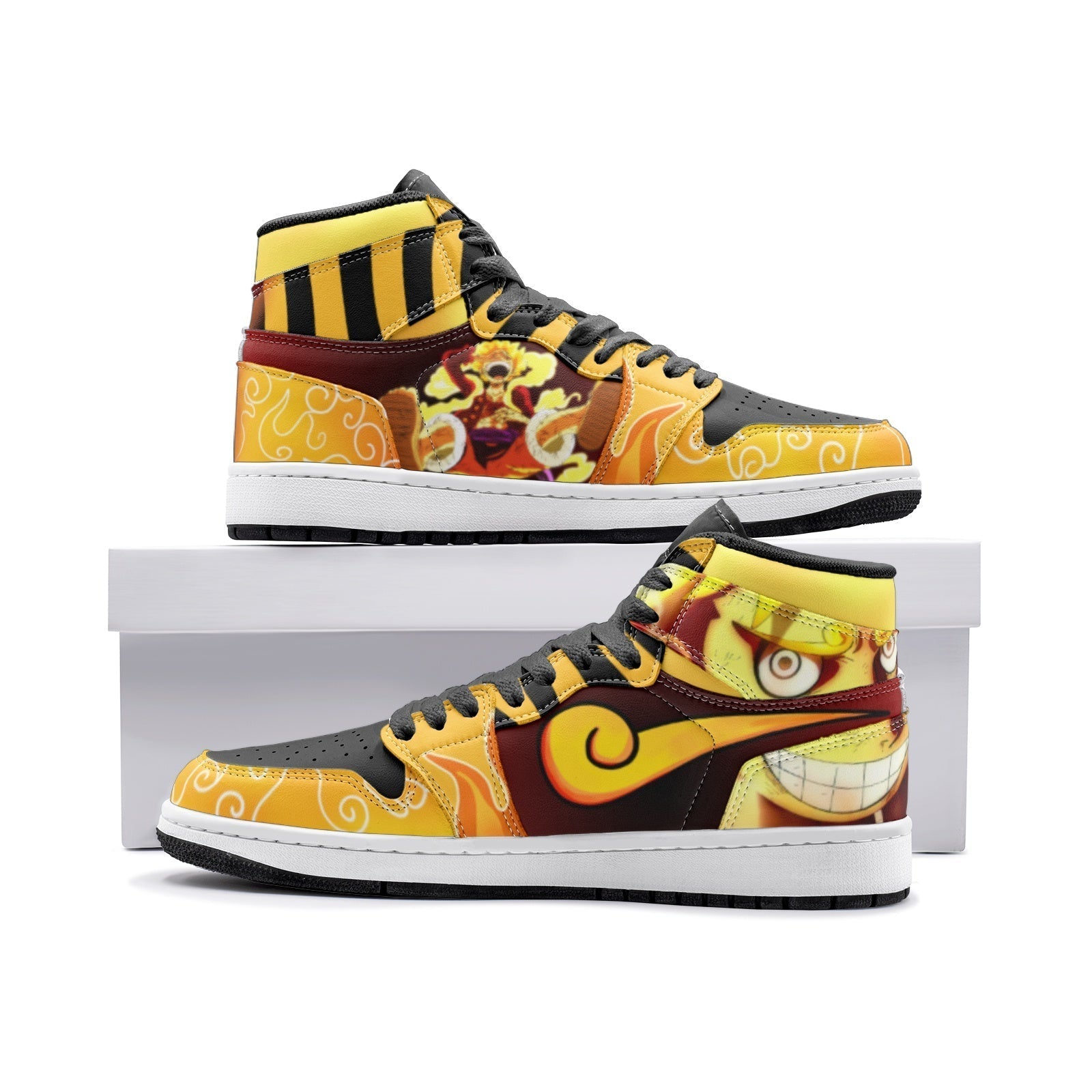 Sun God Luffy One Piece V2 Mid 1" Basketball Shoes