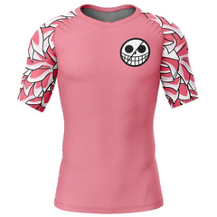 Doflamingo One Piece Short Sleeve Rash Guard Compression Shirt