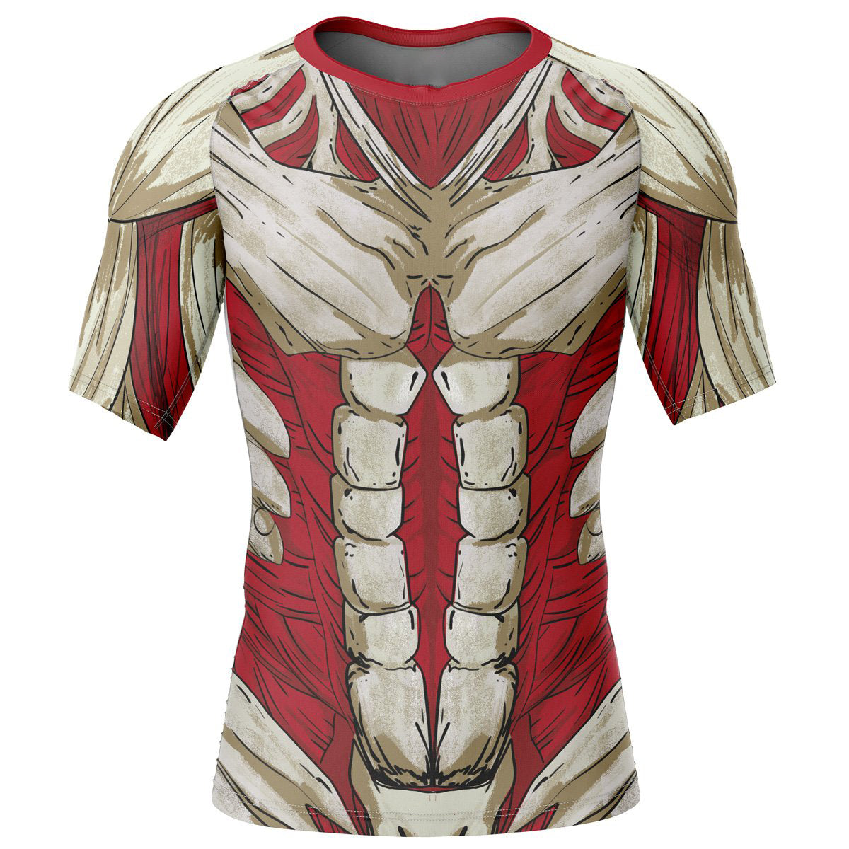Reiner Braun Armored Attack on Titan Short Sleeve Rash Guard Compression Shirt