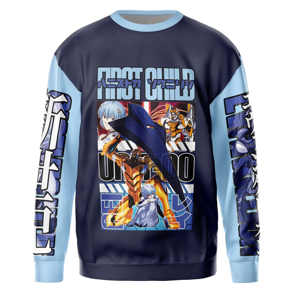 Rei Ayanami x Eva 00 Neon Neon Genesis Evangelion Streetwear Sweatshirt