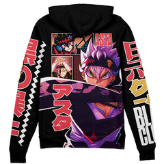 Asta V3 Black Clover" Streetwear Zip Hoodie Jacket