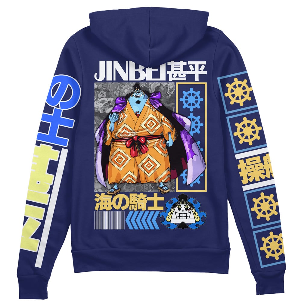 Jinbe One Piece" Streetwear Zip Hoodie Jacket