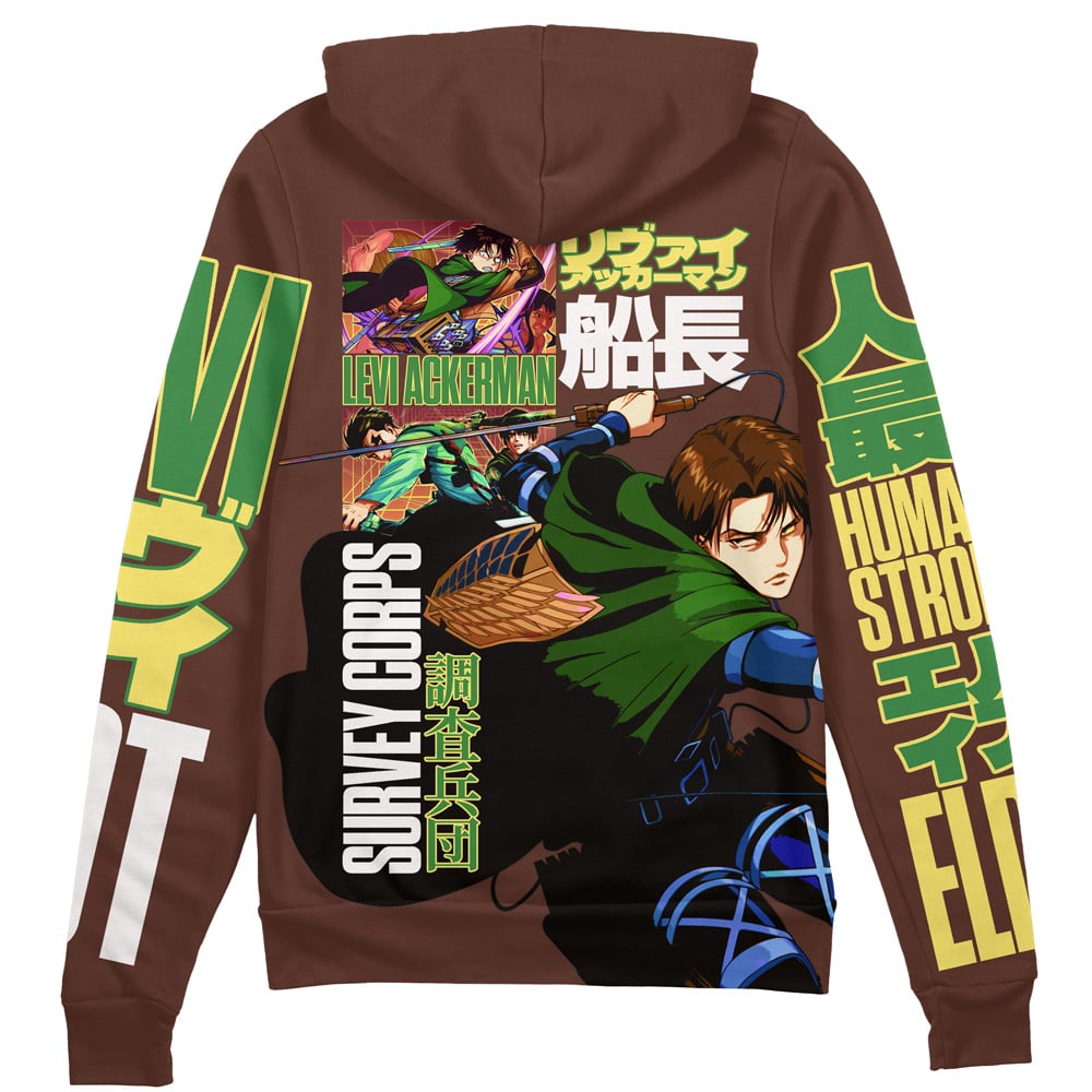 Levi Ackerman V3 Attack on Titan" Streetwear Zip Hoodie Jacket