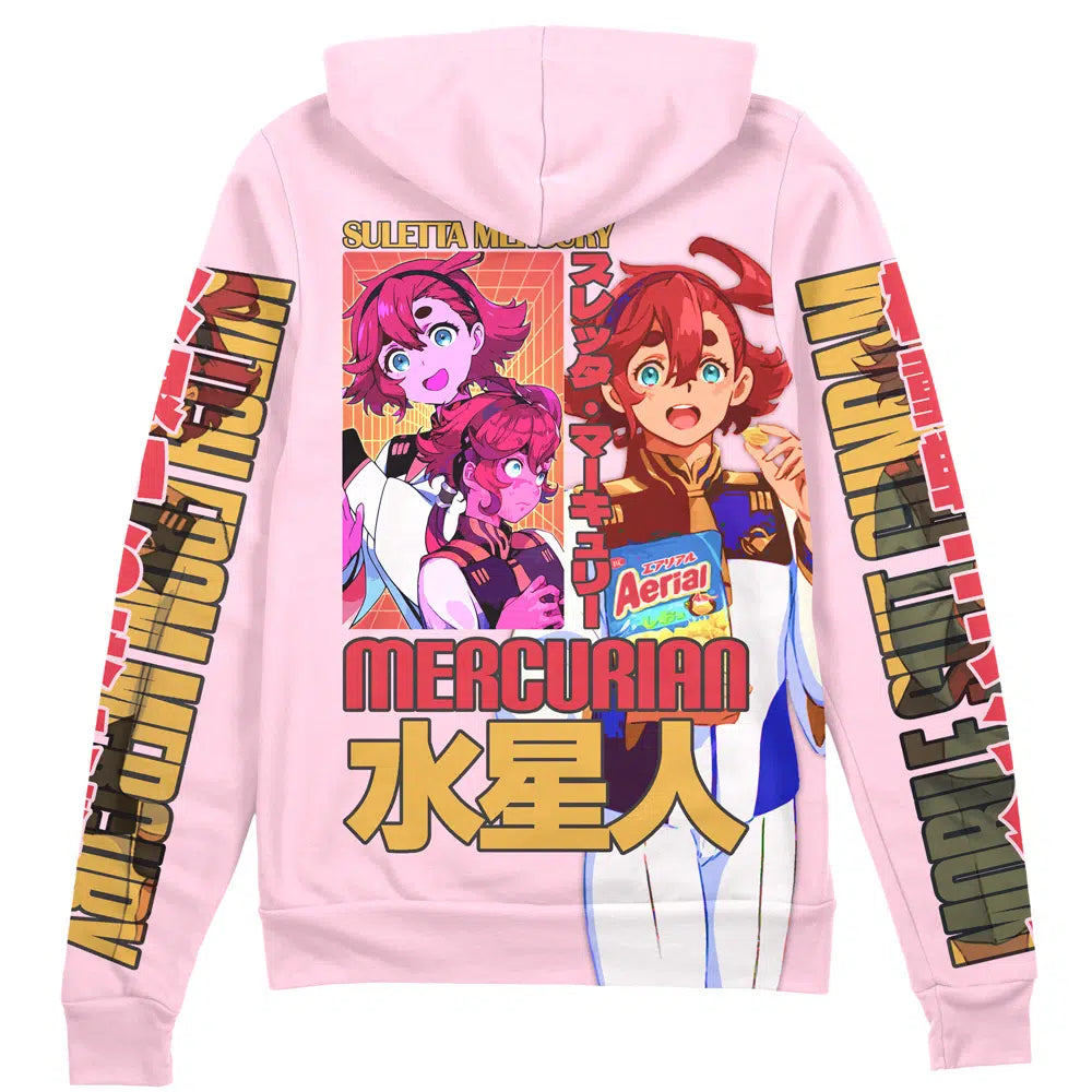 Suletta Mercury Gundam Witch from Mercury" Streetwear Zip Hoodie Jacket