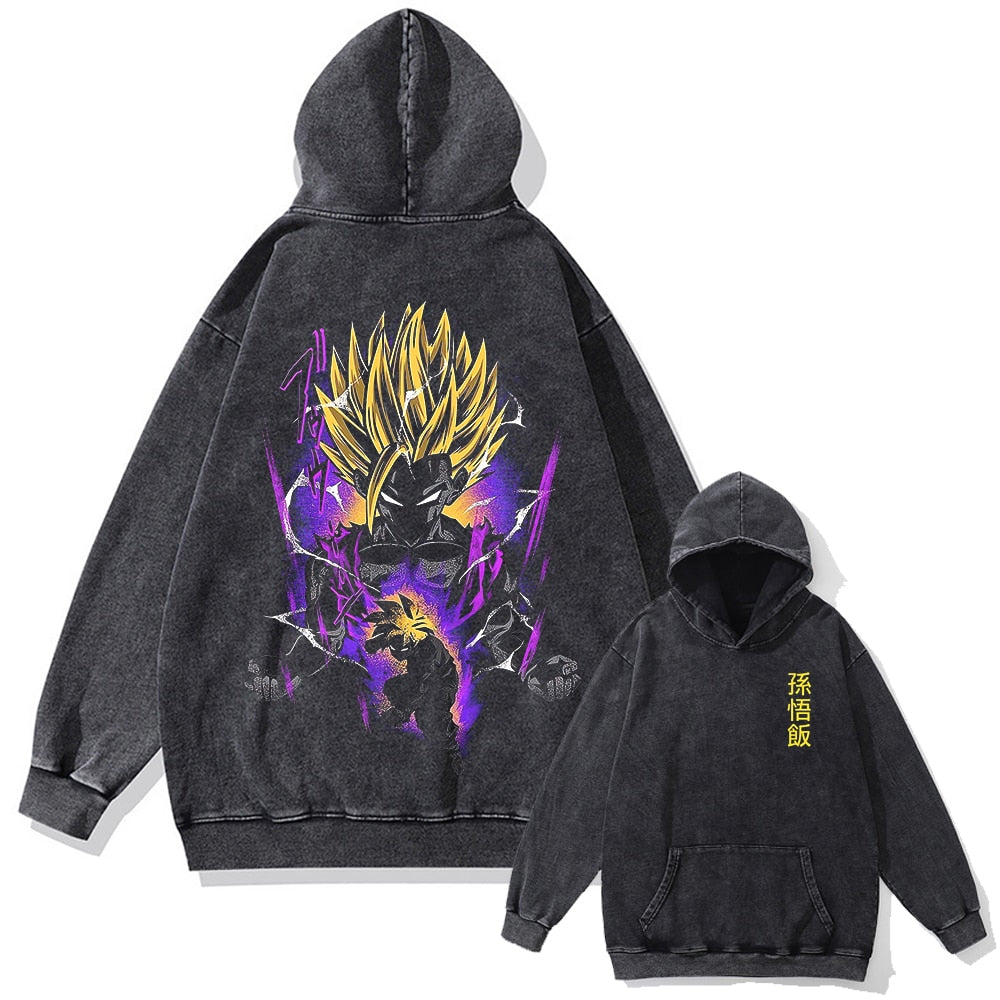 Nysekai "Gohan" 2-Sided Vintage Oversized Hoodie