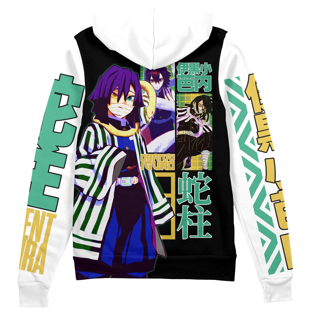 Obanai Iguro V2 Demon Slayer" Streetwear Zip Hoodie Jacket