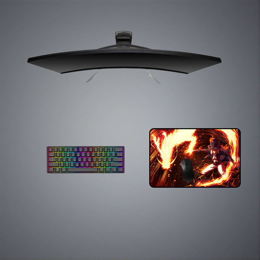 One Piece Sabo Flame Dragon Design M-XXL Size Gaming Mouse Pad, Computer Desk Mat