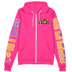 Peach Mario Bros Streetwear Zip Hoodie Jacket